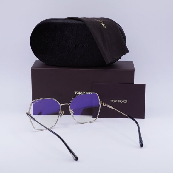 Tom Ford FT5876-B 032 Eyeglasses Pale Gold/Black 56mm Butterfly Frame - Picture 9 of 10